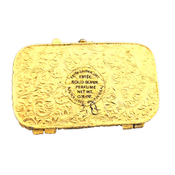 Estee Lauder Cobalt Blue Gilt Enamel Solid Perfume Portrait Compact Box Vintage - Picture 8 of 9